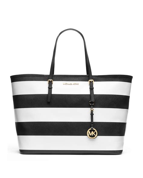 black and white striped jet set michael kors 